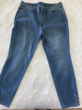 J. Jill Medium Blue Cropped Straight-Leg Jeans